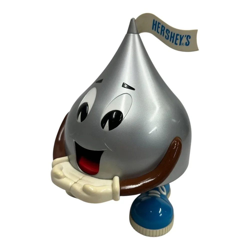 Vintage 1995 Hershey's Kisses Candy Dispenser Silver Blue Shoes